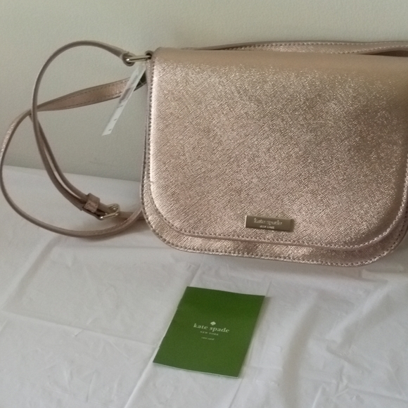 *♥Kate Spade Vintage Large Carsen Rose Gold Laurel Way Crossbody Purse WKRU5150 - Picture 5 of 14